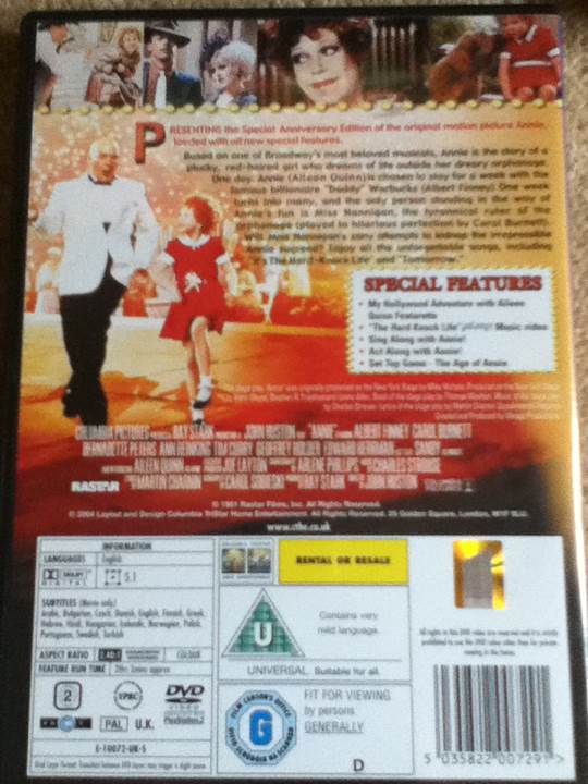 Annie DVD movie collectible [Barcode 5035822007291] - Main Image 2