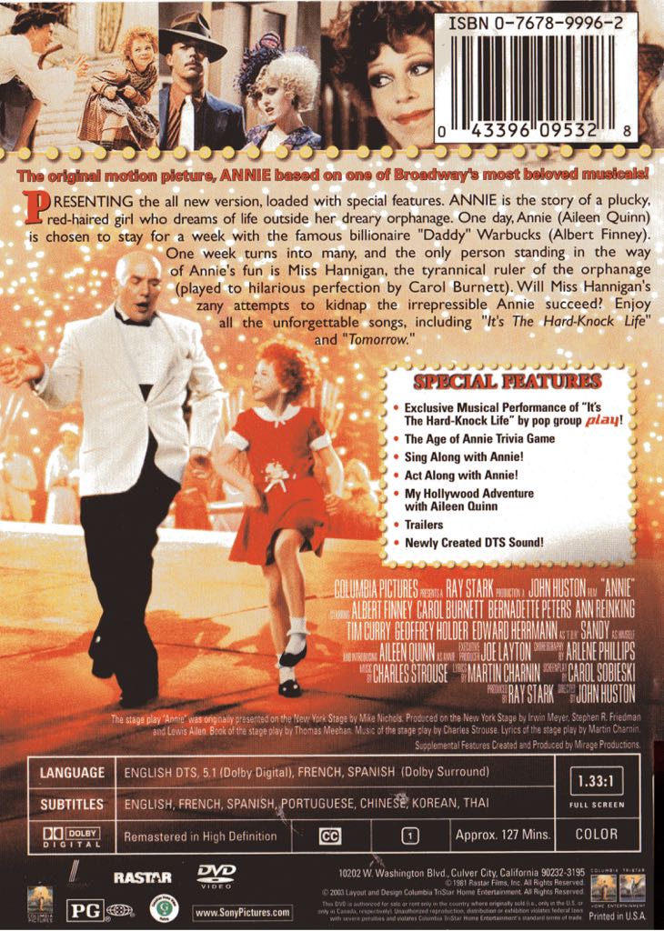 Annie (1982) Blu-ray movie collectible [Barcode 9317731093661] - Main Image 2