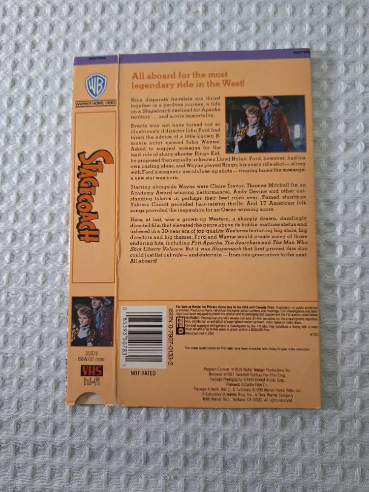 Stagecoach VHS movie collectible [Barcode 085393507831] - Main Image 2