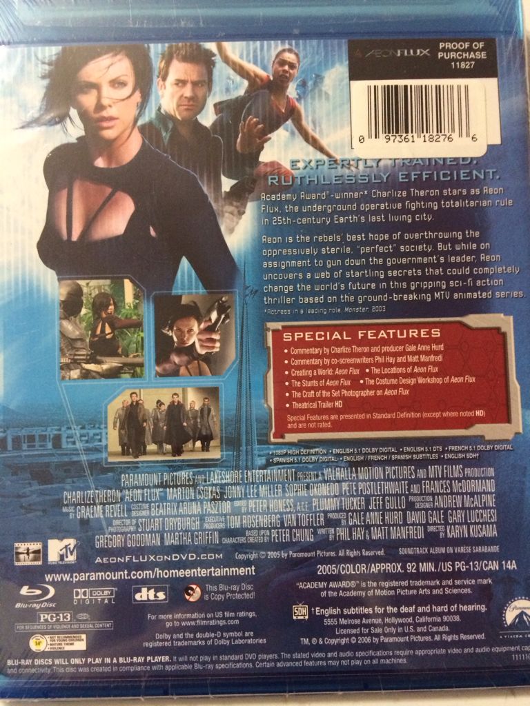 Aeon Flux Blu-ray movie collectible [Barcode 097361182766] - Main Image 2