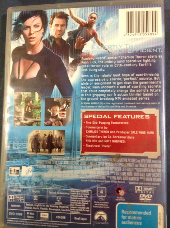 Æon Flux DVD movie collectible [Barcode 9324915059894] - Main Image 2