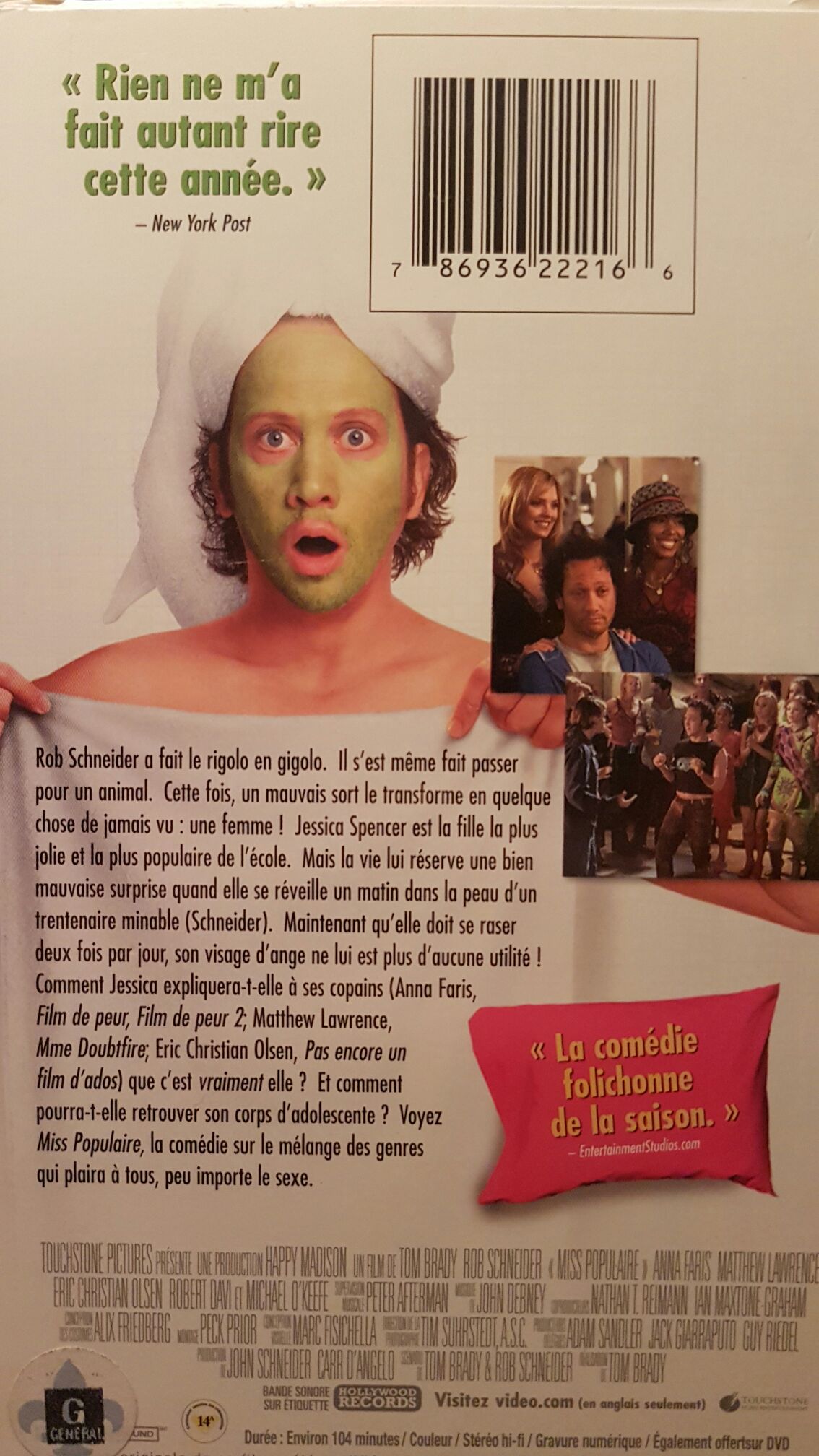 The Hot Chick (VHS) VHS movie collectible [Barcode 786936219982] - Main Image 2