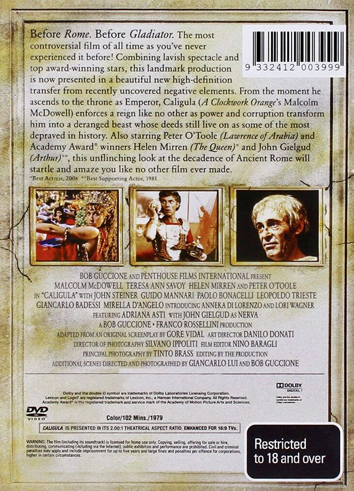 Caligula DVD movie collectible [Barcode 014381875720] - Main Image 2