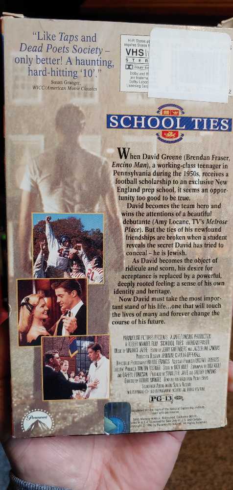School Ties VHS movie collectible [Barcode 0792155521] - Main Image 2