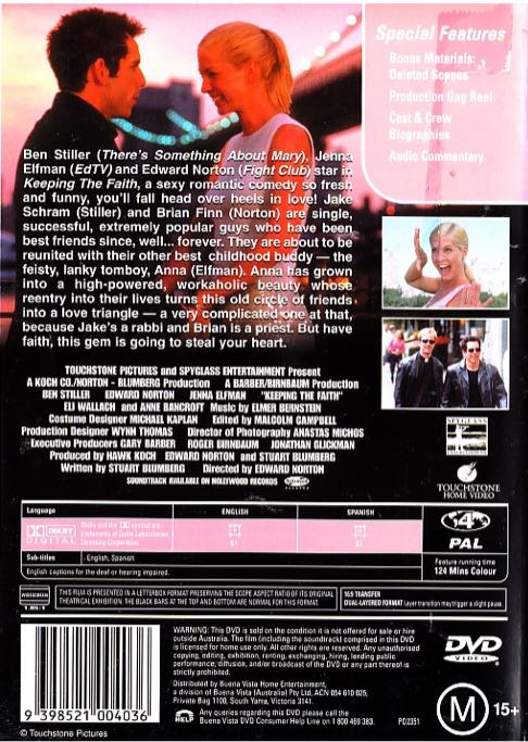 Keeping the Faith DVD movie collectible [Barcode 9398521004036] - Main Image 2