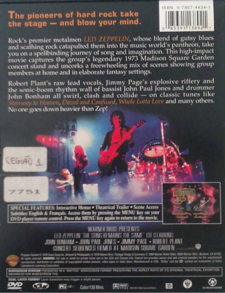 Led Zeppelin: The Song Remains the Same Blu-ray movie collectible [Barcode 7321921113895] - Main Image 2