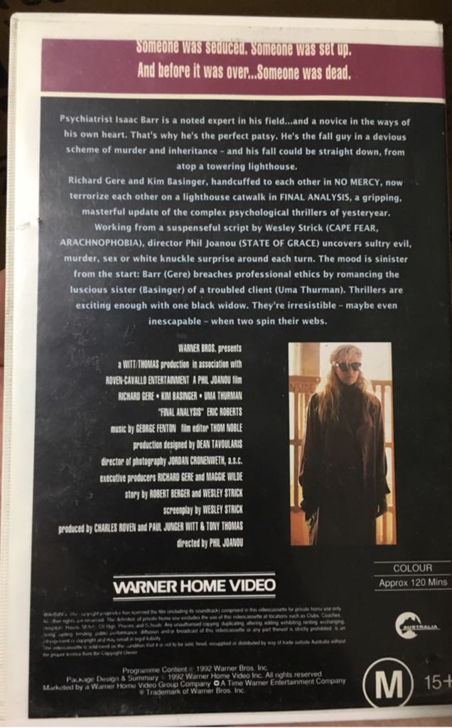 Final Analysis VHS movie collectible - Main Image 2