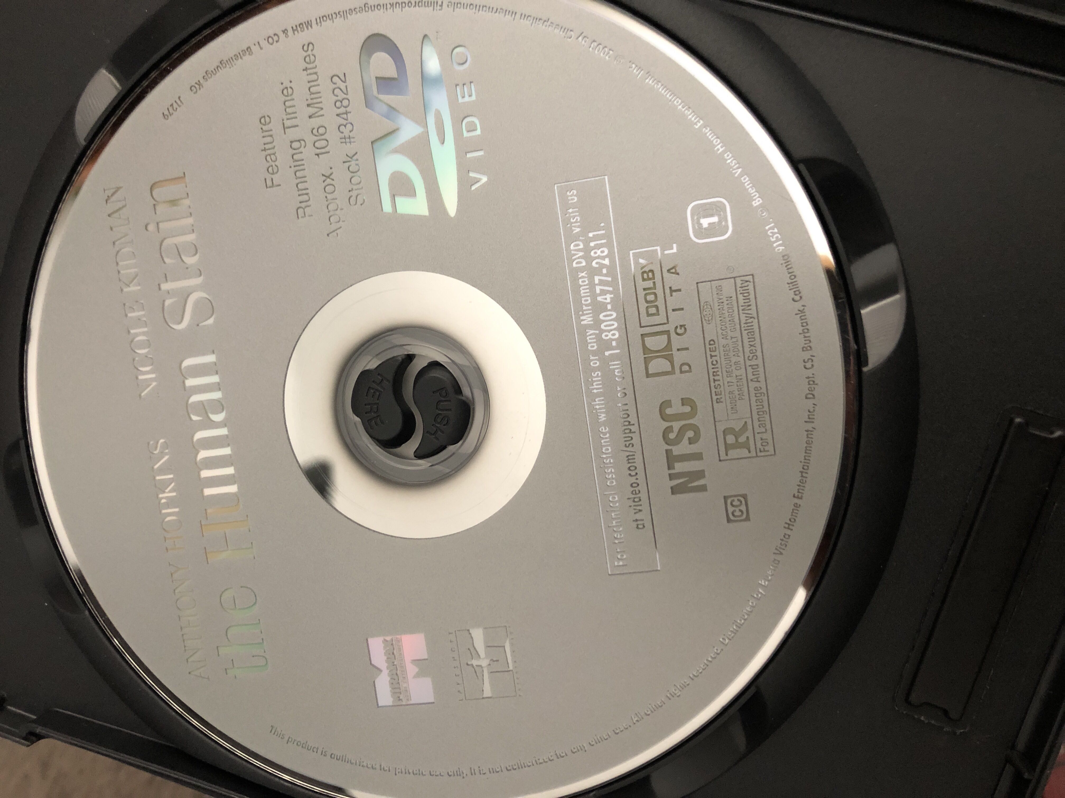 The Human Stain DVD movie collectible [Barcode 786936238570] - Main Image 3