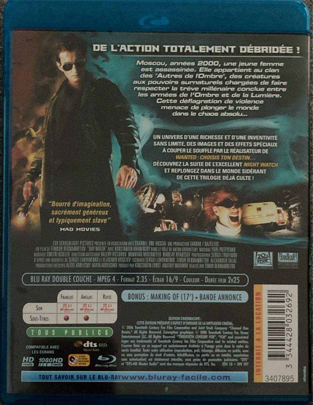 Day Watch Blu-ray movie collectible [Barcode 3344428032692] - Main Image 2