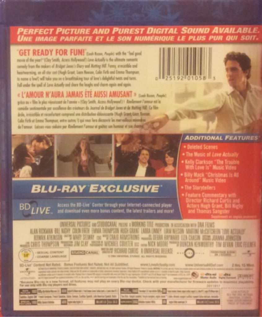 Love Actually Blu-ray movie collectible [Barcode 025192010583] - Main Image 2