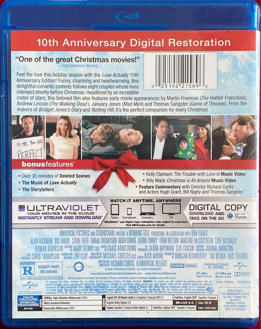 Love Actually Blu-ray movie collectible [Barcode 025192215896] - Main Image 2