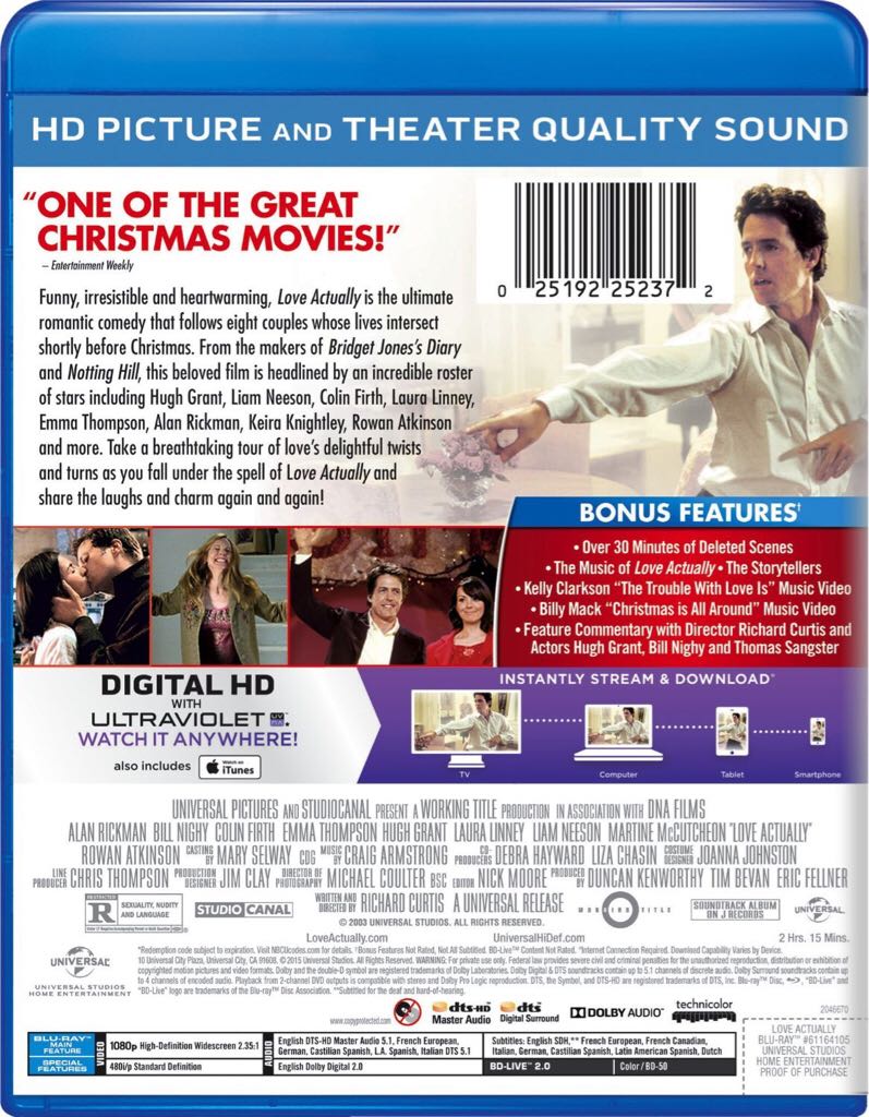Love Actually Fandango at Home movie collectible [Barcode 025192252372] - Main Image 2
