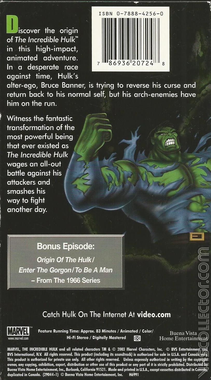 The Incredible Hulk VHS movie collectible [Barcode 786936207248] - Main Image 2