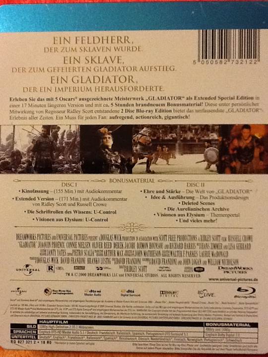 Gladiator Blu-ray movie collectible [Barcode 5050582732122] - Main Image 2