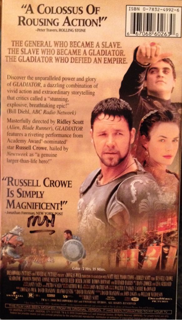 Gladiator VHS movie collectible [Barcode 667068602630] - Main Image 2