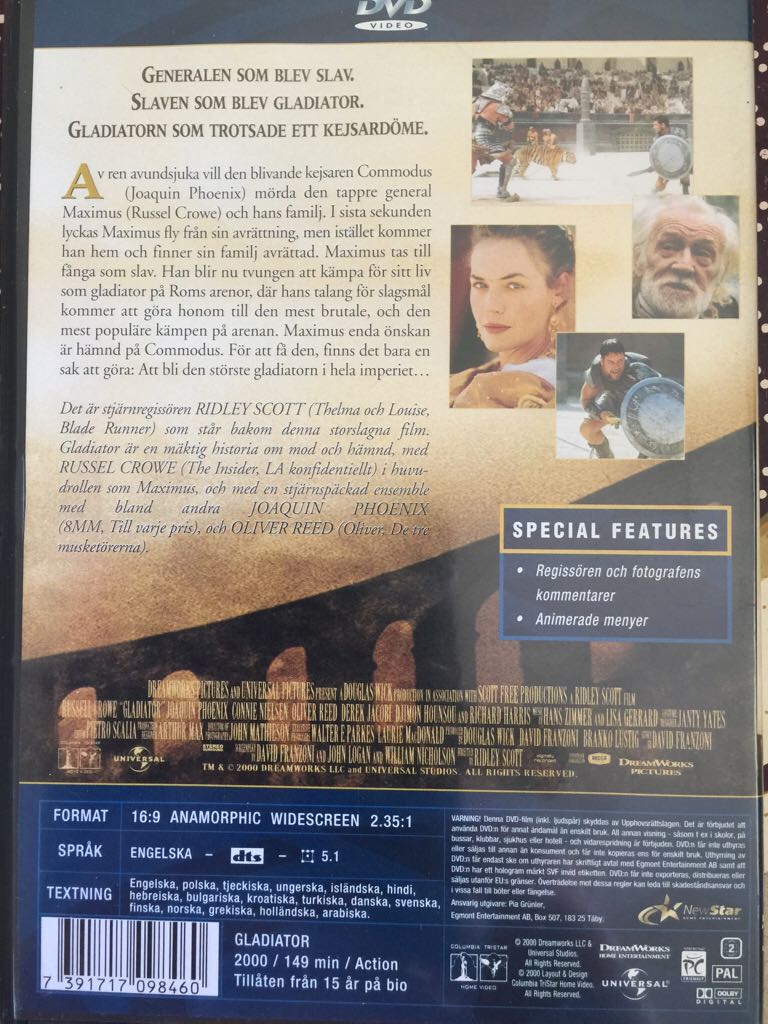 Gladiator DVD movie collectible [Barcode 7391717098460] - Main Image 2
