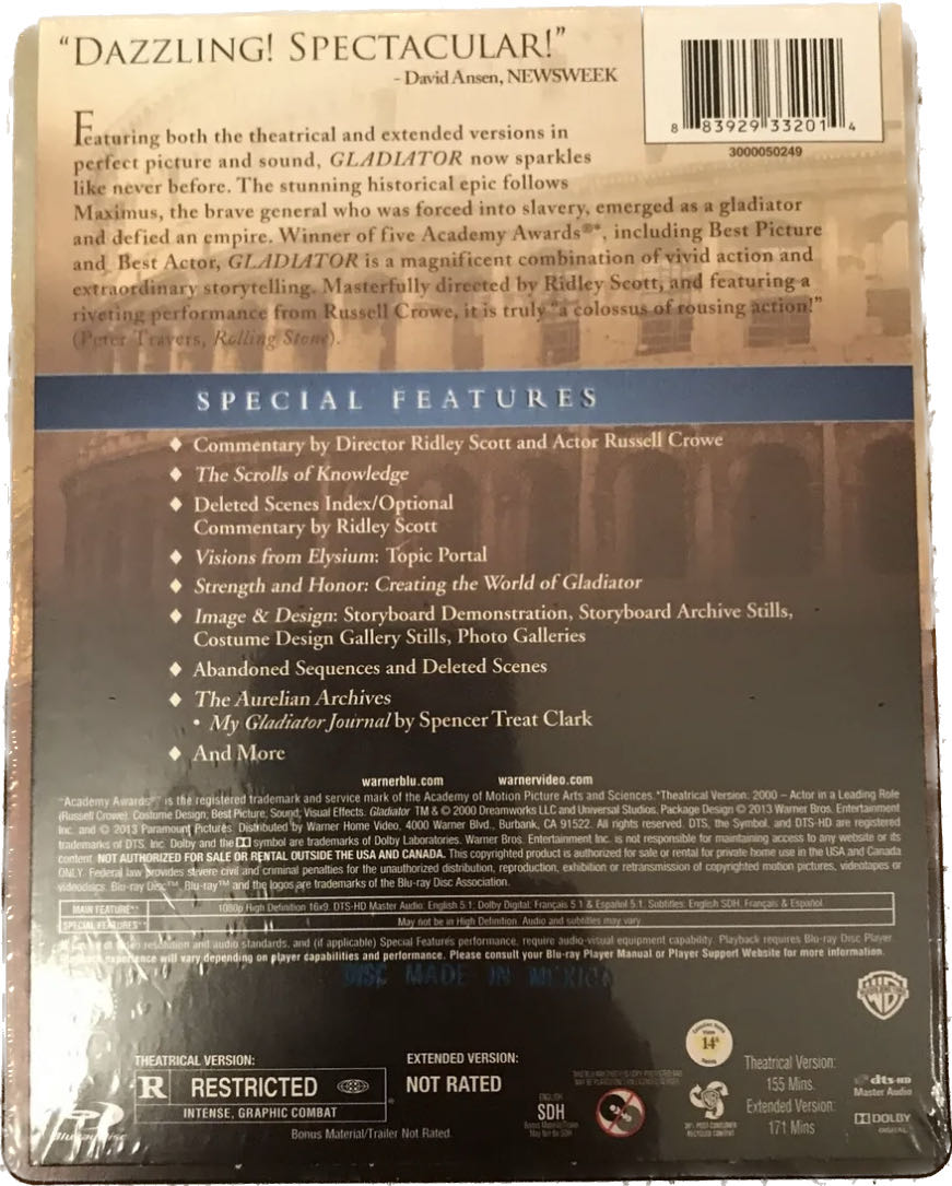 Gladiator [Steelbook] Blu-ray movie collectible [Barcode 883929332014] - Main Image 3
