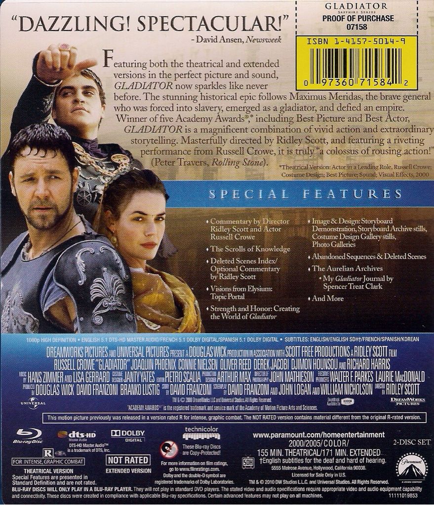 Gladiator Blu-ray movie collectible - Main Image 2