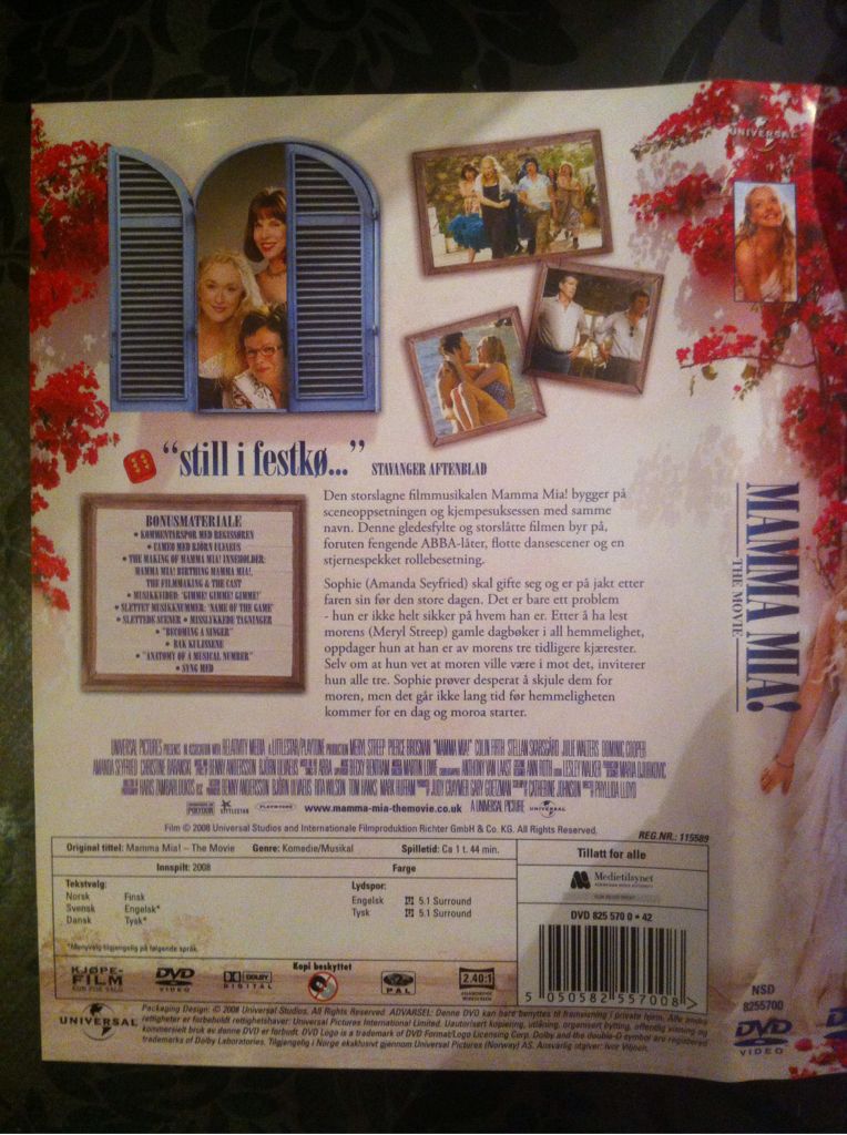 Mamma Mia! DVD movie collectible [Barcode 5050582557008] - Main Image 2
