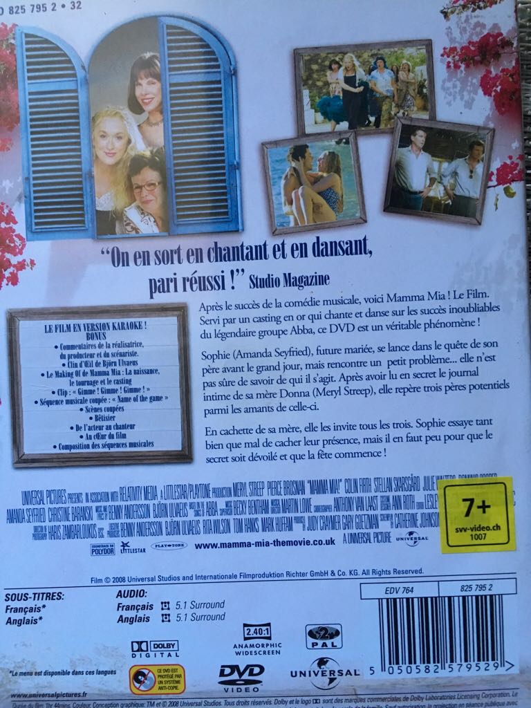Mamma Mia! DVD movie collectible [Barcode 5050582579529] - Main Image 2