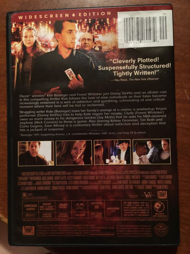 Even Money DVD movie collectible [Barcode 024543460572] - Main Image 2