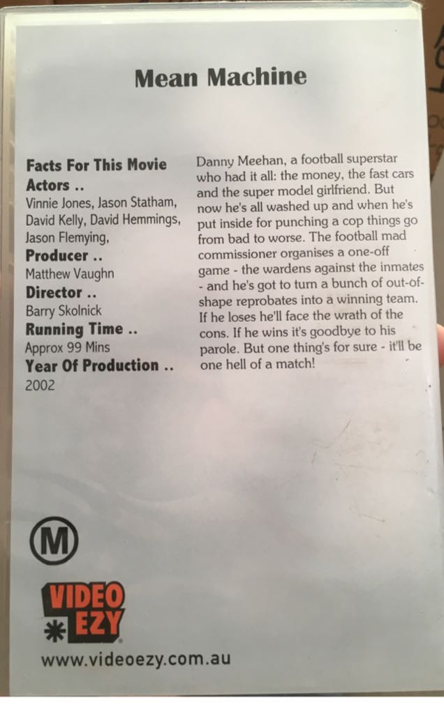 Mean Machine VHS movie collectible - Main Image 2
