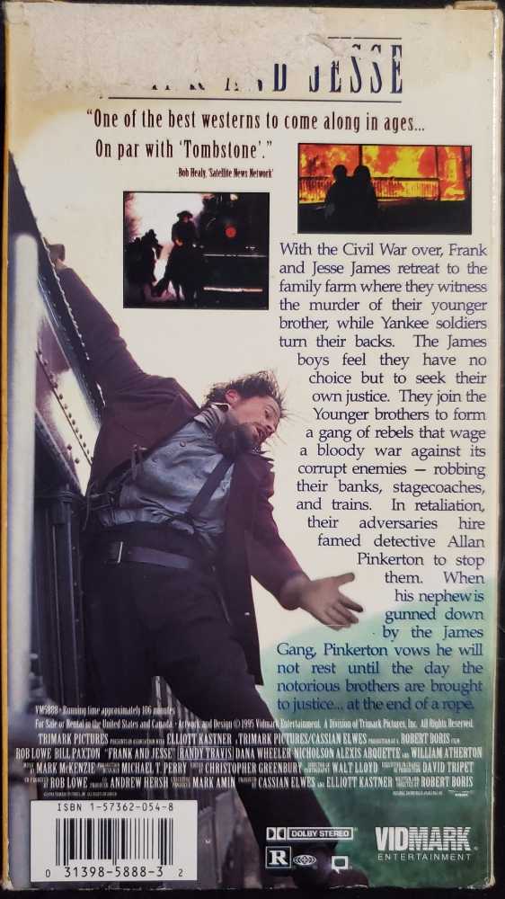 R. LOWE(1998)Frank and Jesse     okru 16mm movie collectible [Barcode 031398588832] - Main Image 2