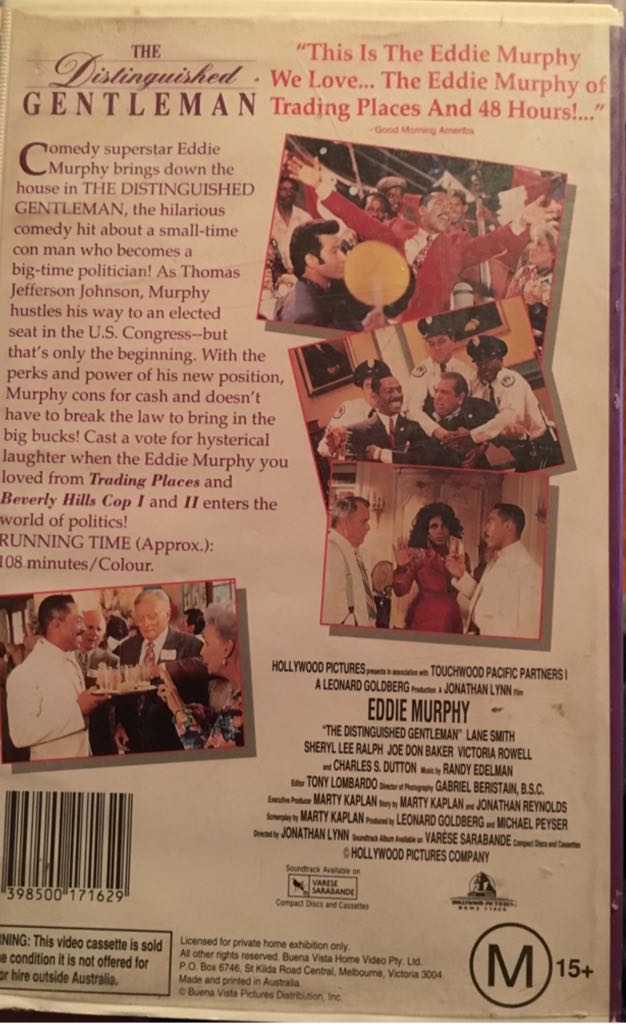 The Distinguished Gentleman VHS movie collectible [Barcode 717951716033] - Main Image 2