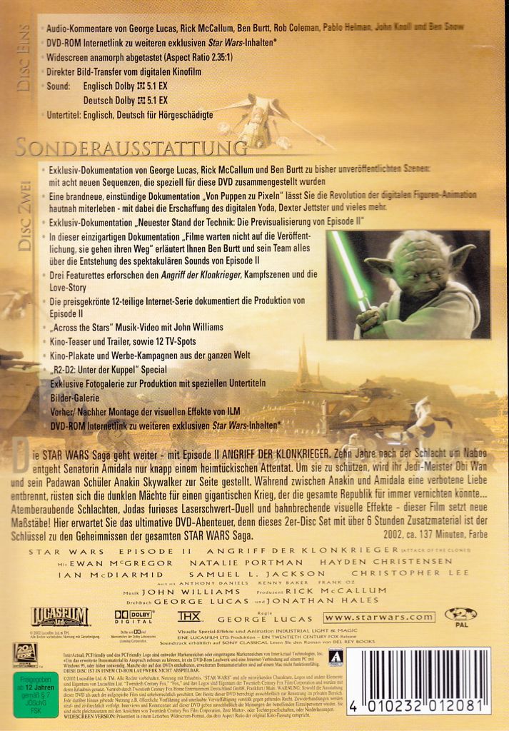 Star Wars 2 - Angriff der Klonkrieger DVD movie collectible [Barcode 4010232012081] - Main Image 2
