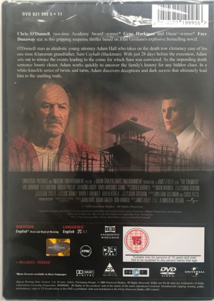 Chamber, The DVD movie collectible [Barcode 5050582199956] - Main Image 2
