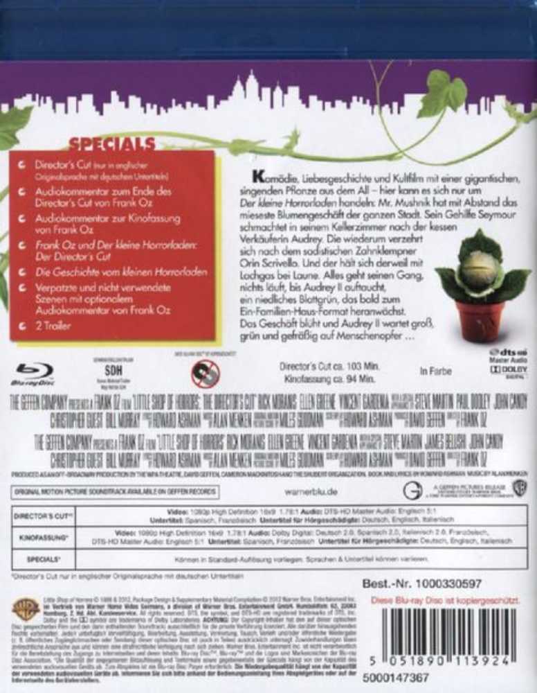 Little Shop Of Horrors Blu-ray movie collectible [Barcode 5051890113924] - Main Image 2