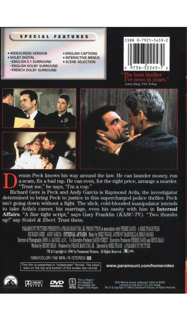 Internal Affairs DVD movie collectible [Barcode 9317206041333] - Main Image 2