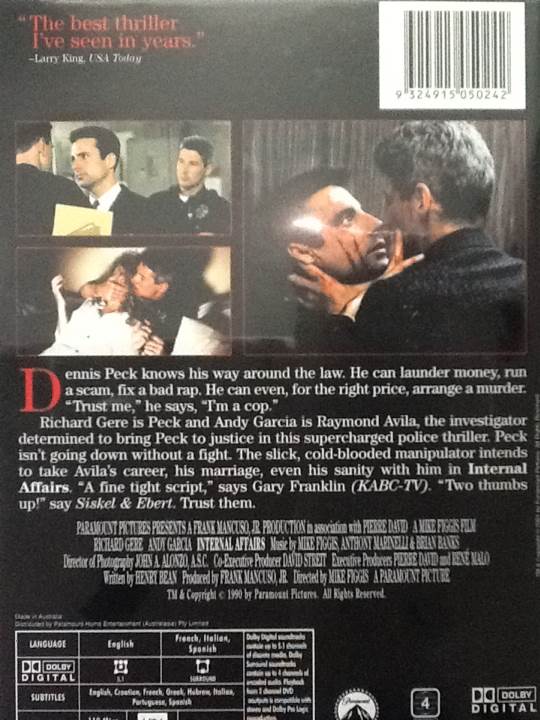 INTERNAL AFFAIRS  DVD movie collectible [Barcode 9324915050242] - Main Image 2