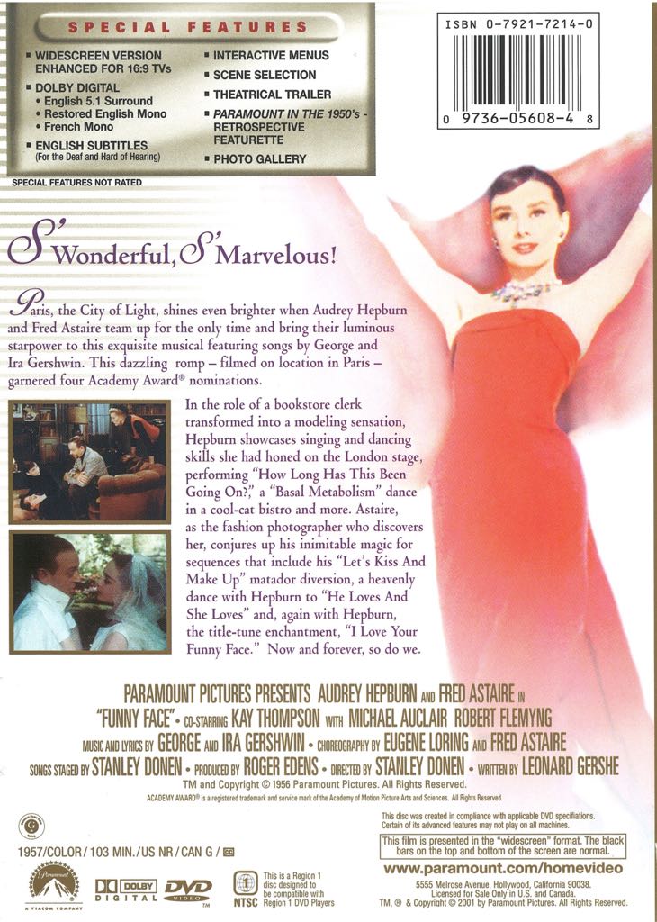 Funny Face, 0044 DVD movie collectible [Barcode 032429262646] - Main Image 2