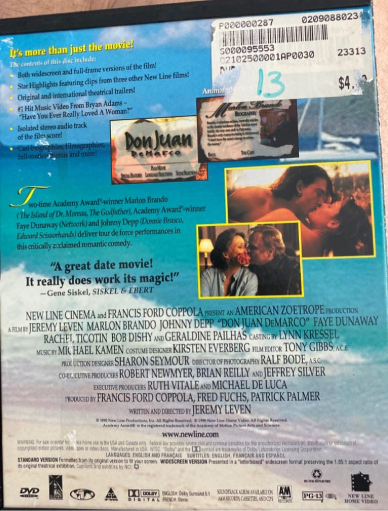 Don Juan de Marco DVD movie collectible [Barcode 7392677205547] - Main Image 2