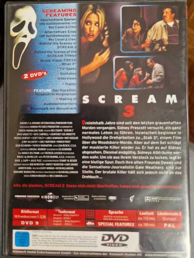 Scream 3 DVD movie collectible [Barcode 4006680035499] - Main Image 2