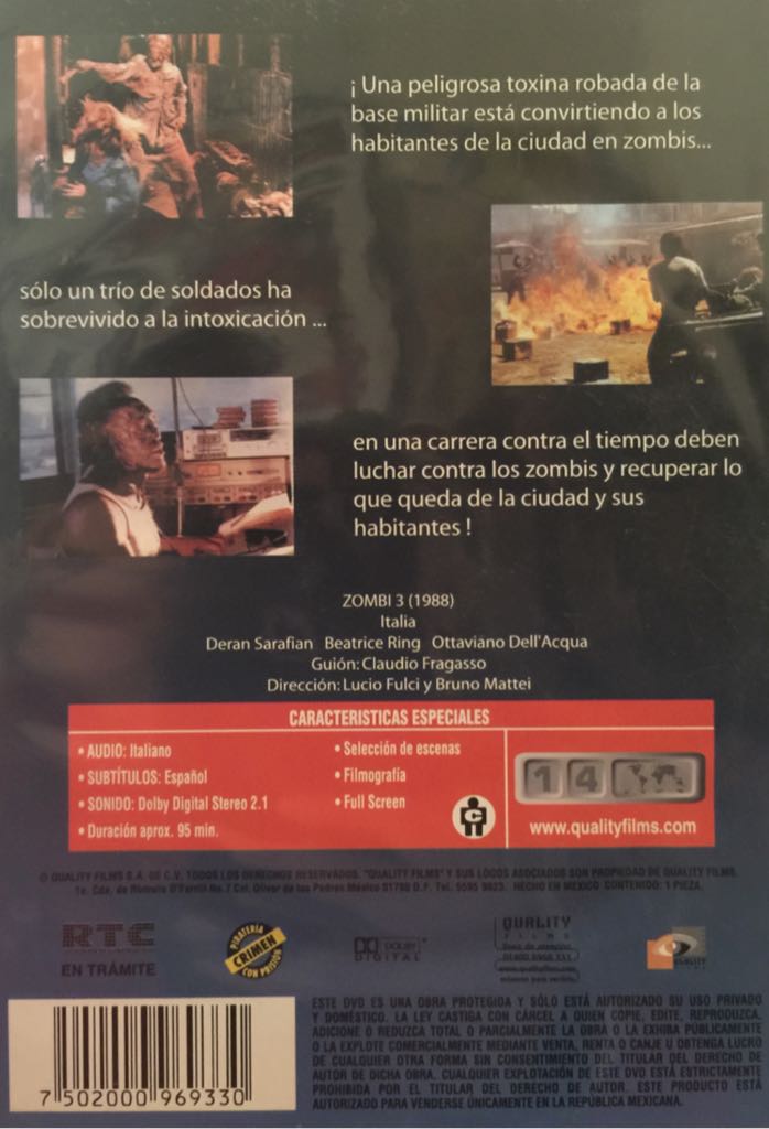 Zombie 3 DVD-R movie collectible [Barcode 7502000969330] - Main Image 2