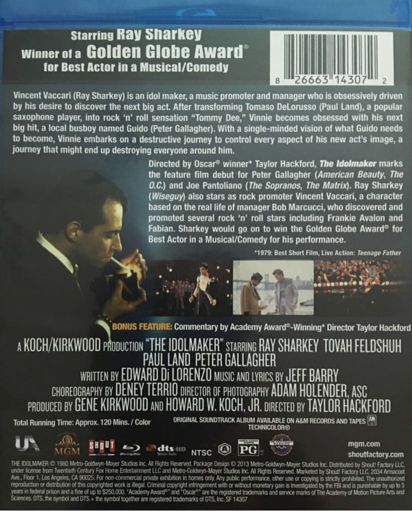 The Idolmaker Blu-ray movie collectible [Barcode 826663143072] - Main Image 2