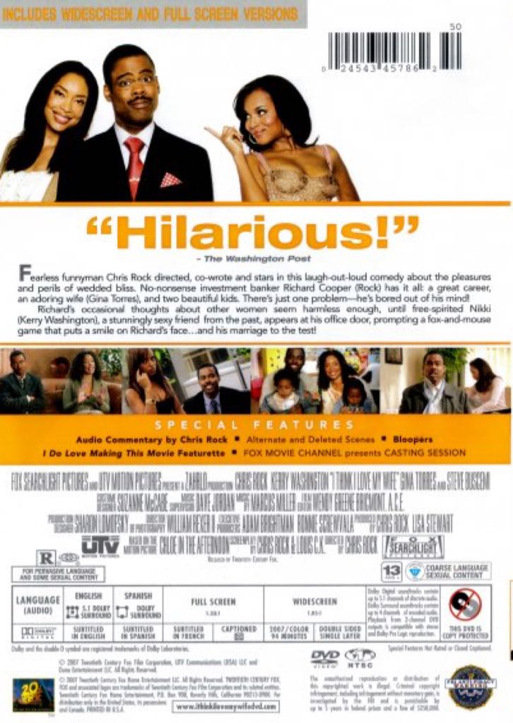 I Think I Love My Wife DVD movie collectible [Barcode 024543457862] - Main Image 2
