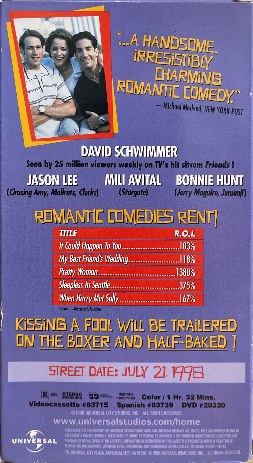 Kissing a Fool VHS movie collectible [Barcode 096898371537] - Main Image 2