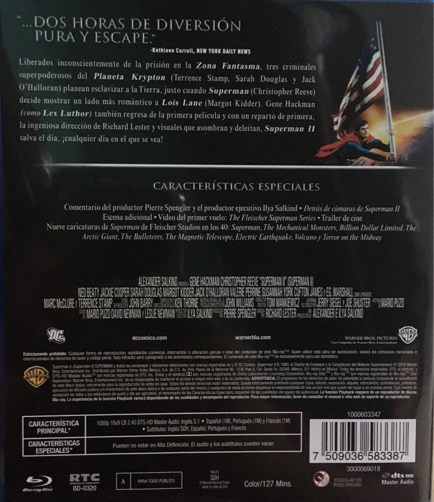 Superman II Fandango at Home movie collectible [Barcode 7509036583387] - Main Image 2