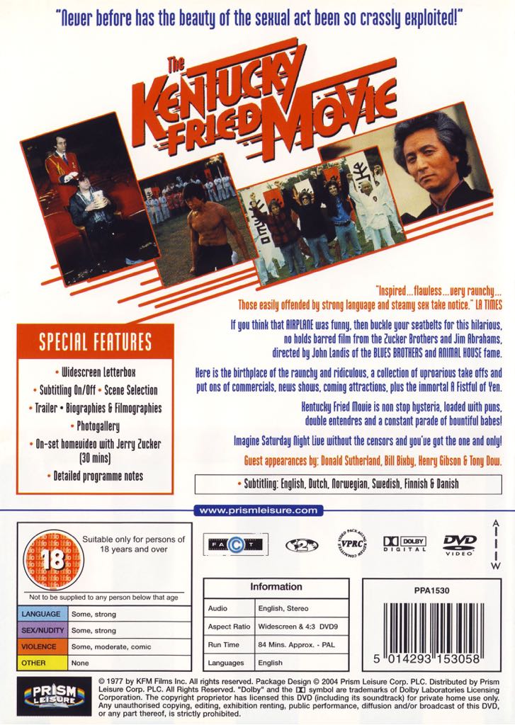 Kentucky Fried Movie, The DVD movie collectible [Barcode 5014293153058] - Main Image 2
