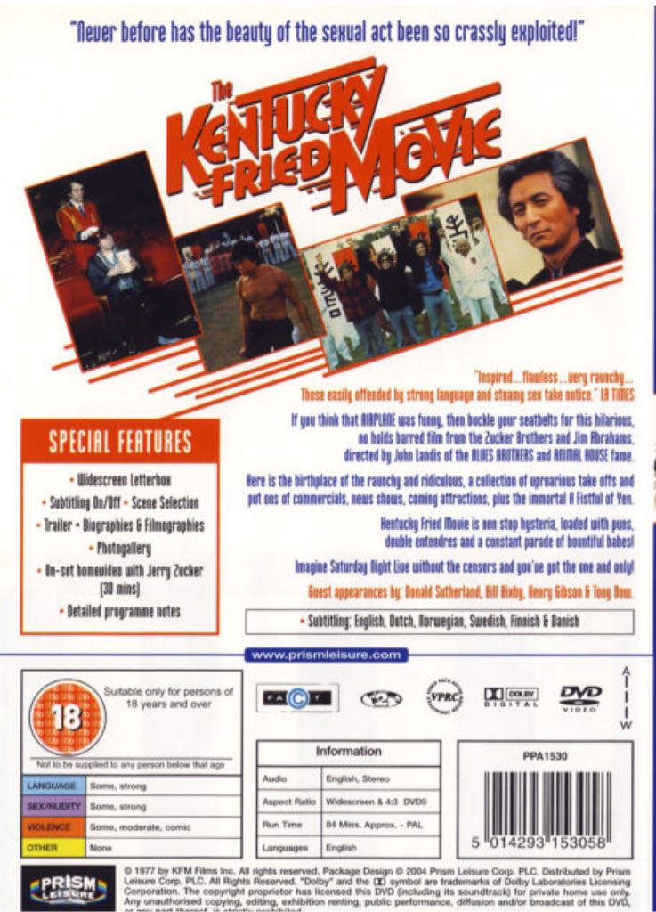 The Kentucky Fried Movie DVD movie collectible [Barcode 5060179611891] - Main Image 2