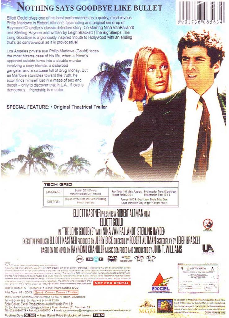 Long Goodbye, The Blu-ray movie collectible [Barcode 738329148829] - Main Image 2