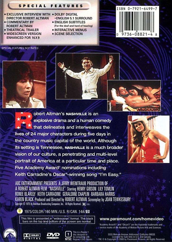 Nashville DVD movie collectible [Barcode 097360882179] - Main Image 2