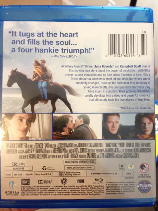 Dying Young DVD movie collectible [Barcode 013132606248] - Main Image 2