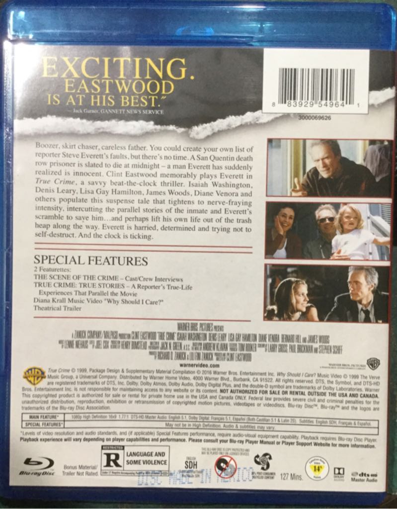 True Crime Blu-ray movie collectible [Barcode 883929549641] - Main Image 2
