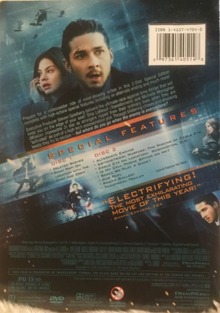 Eagle Eye/BIN 17 DVD movie collectible [Barcode 097361405148] - Main Image 2