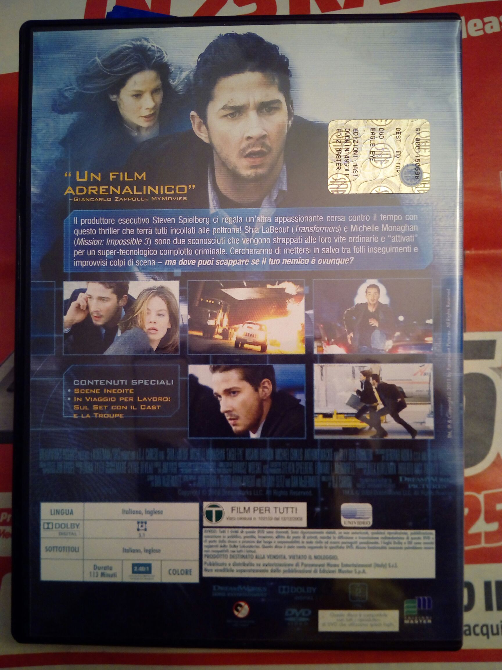Eagle Eye DVD movie collectible [Barcode 8010773104654] - Main Image 2
