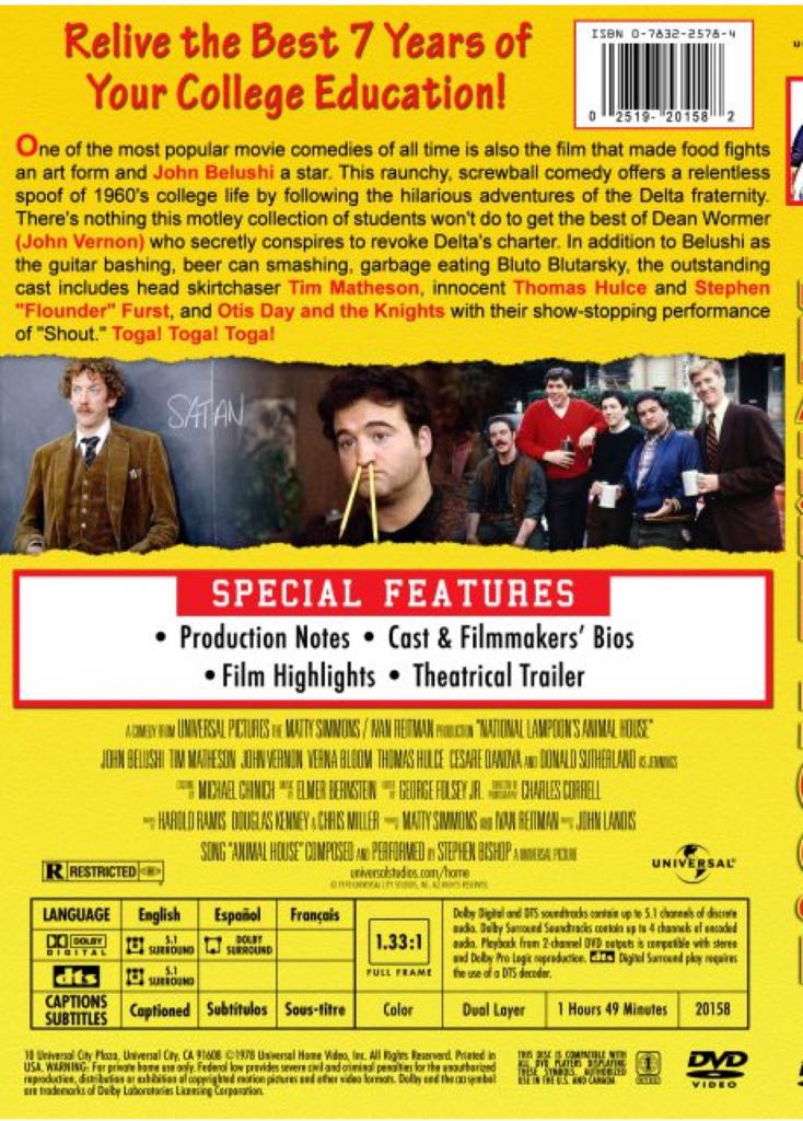 Animal House DVD movie collectible [Barcode 5050582891577] - Main Image 2